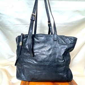Foley and Corinna black leather tote